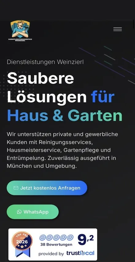 Dienstleistungen Weinzierl auf dem Handy