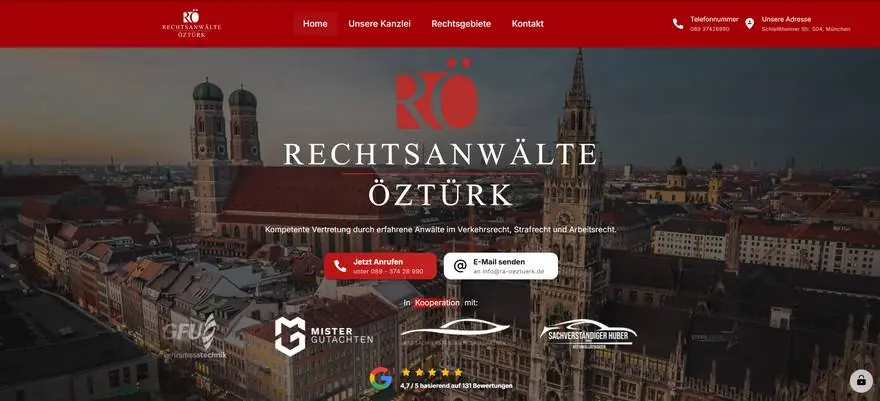 Startseite von Rechtsanwälte Öztürk am Rechner